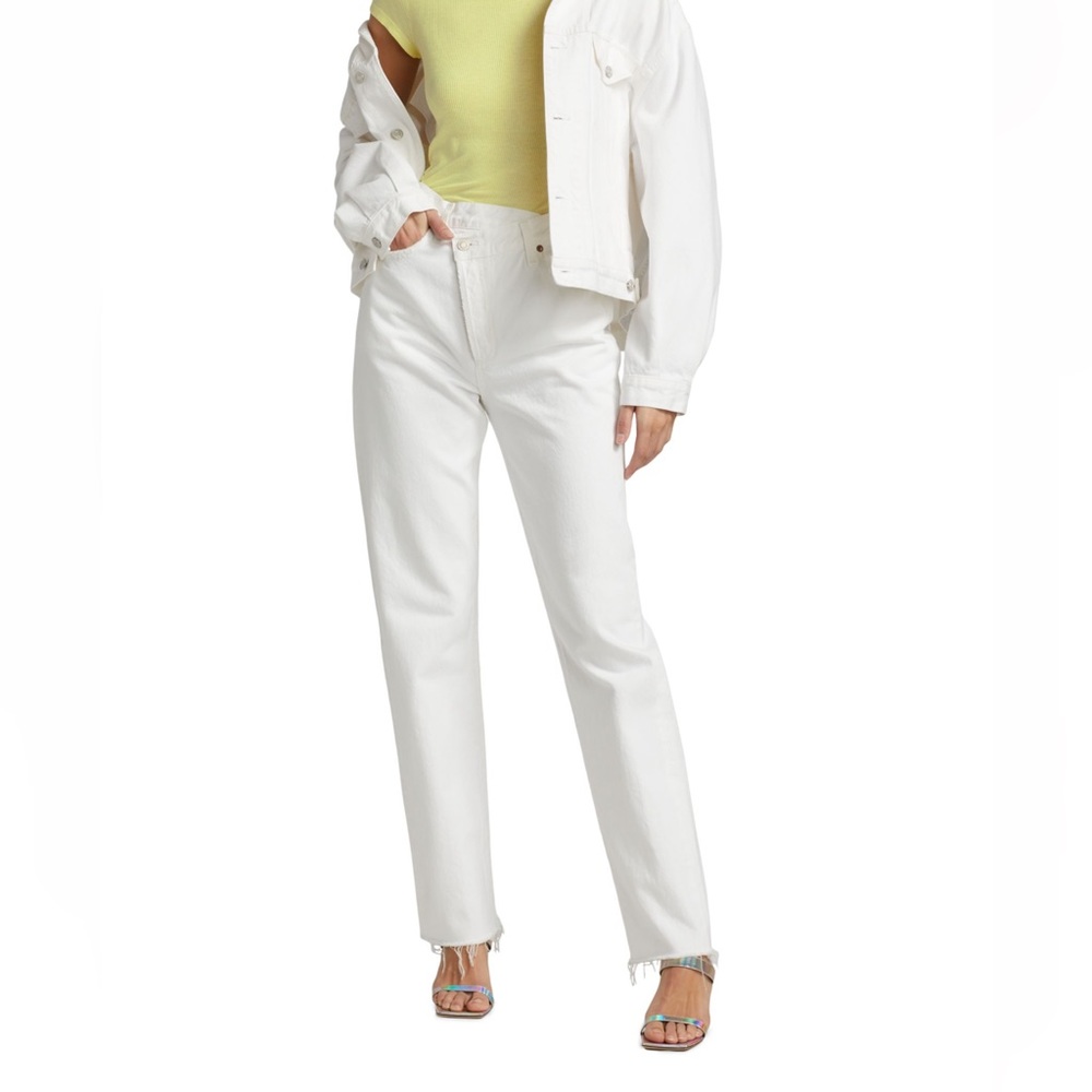 AGOLDE Criss-cross High-Rise Asymmetric Straight Leg Jeans